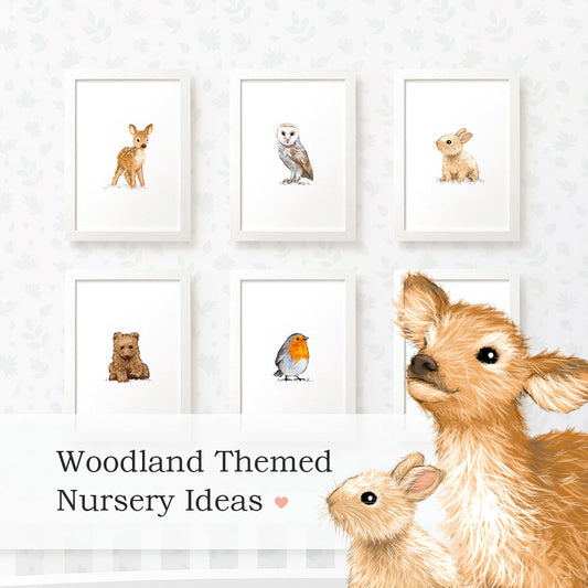 Woodland Animal Pictures For Nursery Collage Wall Art Gender Neutral Baby Room Prints