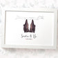 Bat couple goth wedding gift with names and anniversary date