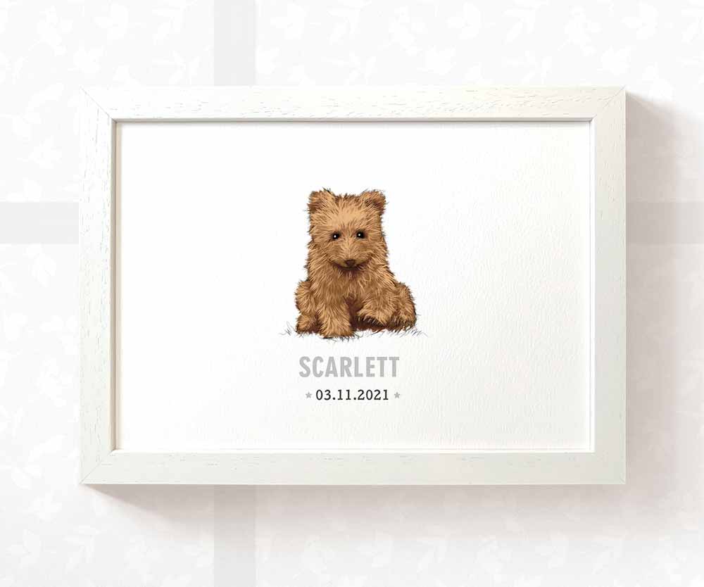 Bear Personalised Baby Name Print