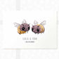 Bumble Bee Personalised Baby Name Print for Twins