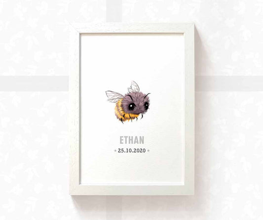 Bumble Bee Personalised Baby Name Print