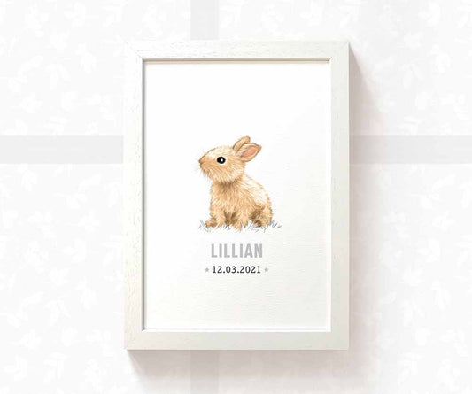 Rabbit Personalised Baby Name Print