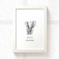 Elephant Personalised Baby Name Print