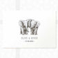 Elephant Personalised Baby Name Print for Twins