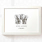 Elephant Personalised Baby Name Print for Twins