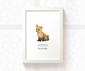 Fox Personalised Baby Name Print