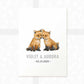 Fox Personalised Baby Name Print for Twins