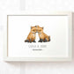 Fox Personalised Baby Name Print for Twins