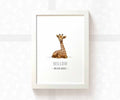 Giraffe Personalised Baby Name Print