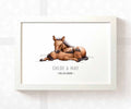 Horse Personalised Baby Name Print for Twins
