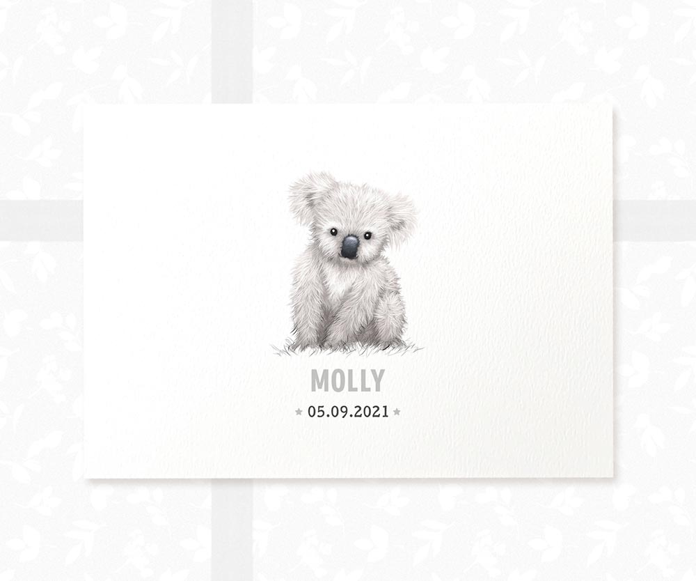 Koala Personalised Baby Name Print