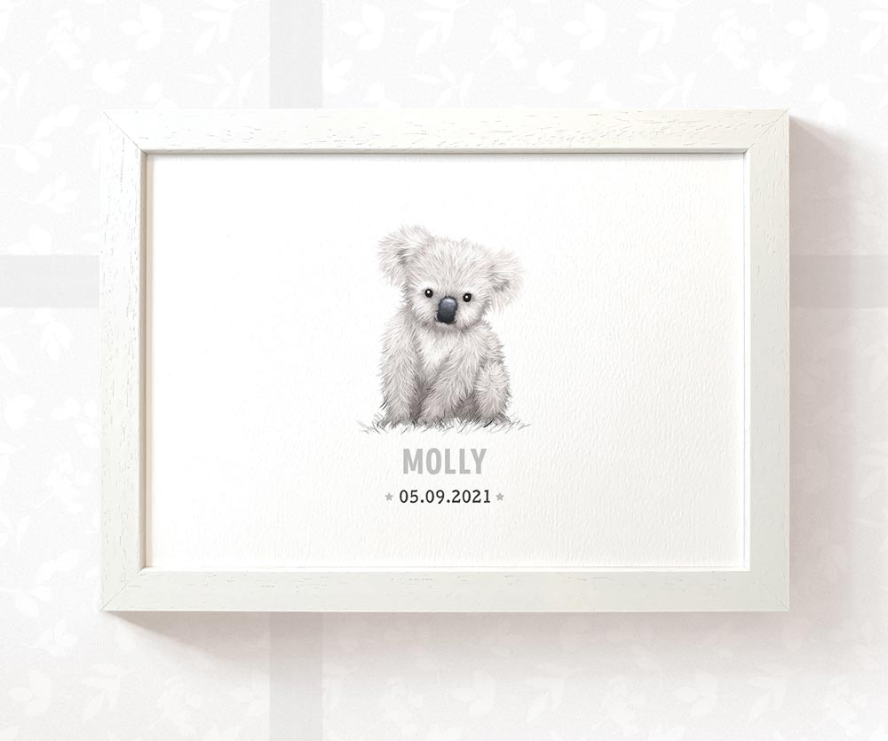 Koala Personalised Baby Name Print