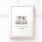 Koala Personalised Baby Name Print for Twins