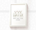 Lamb Personalised Baby Name Print for Triplets