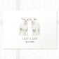 Lamb Personalised Baby Name Print for Twins
