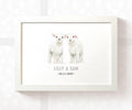 Lamb Personalised Baby Name Print for Twins