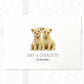 Lion Personalised Baby Name Print for Twins