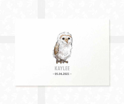Owl Personalised Baby Name Print