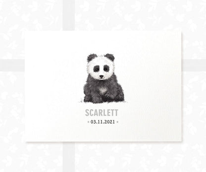 Panda Personalised Baby Name Print