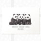 Panda Personalised Baby Name Print for Triplets