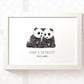 Panda Personalised Baby Name Print for Twins