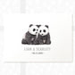 Panda Personalised Baby Name Print for Twins