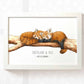 Red Panda Personalised Baby Name Print for Twins