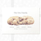 Sleeping otters art print including family title and names for a special gift for grandparents