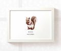 Squirrel Personalised Baby Name Print