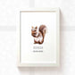 Squirrel Personalised Baby Name Print
