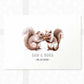 Squirrel Personalised Baby Name Print for Twins
