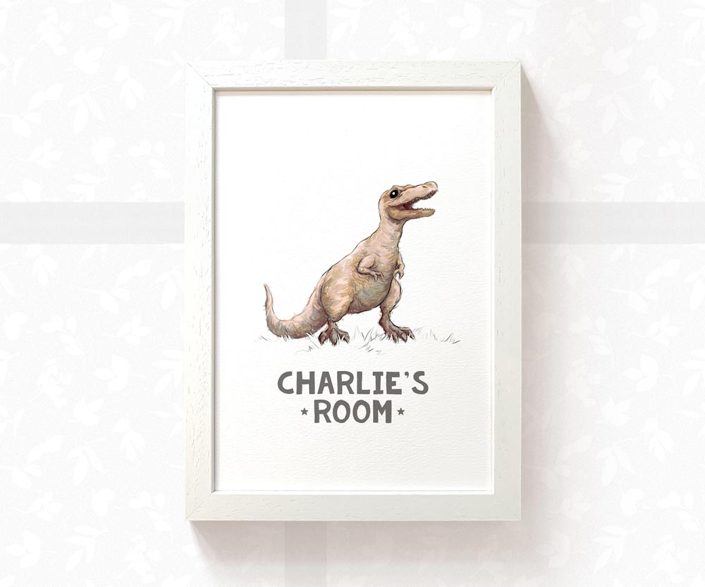 T-Rex Bedroom Sign Dinosaur Print
