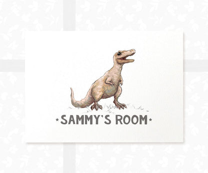 T-Rex Bedroom Sign Dinosaur Print
