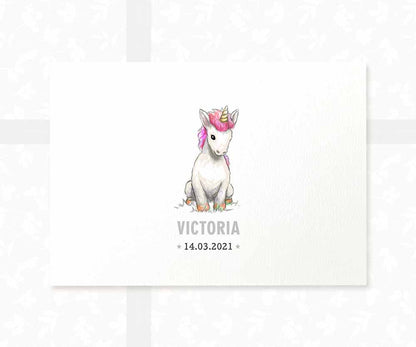 Unicorn Personalised Baby Name Print