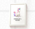 Unicorn Bedroom Sign Name Print