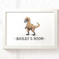 Velociraptor Bedroom Sign Dinosaur Print