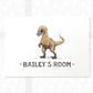 Velociraptor Bedroom Sign Dinosaur Print