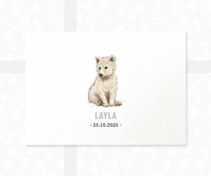 Wolf Personalised Baby Name Print