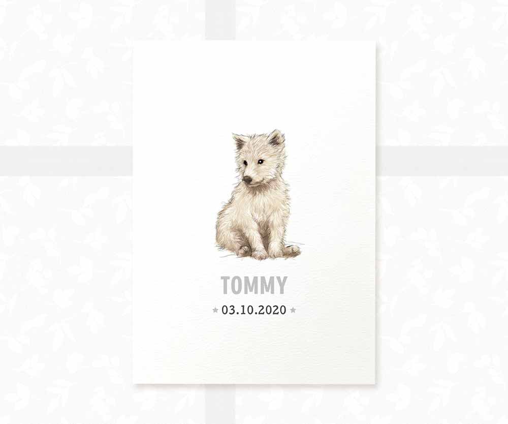 Wolf Personalised Baby Name Print