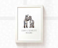 Zebra Personalised Baby Name Print for Twins