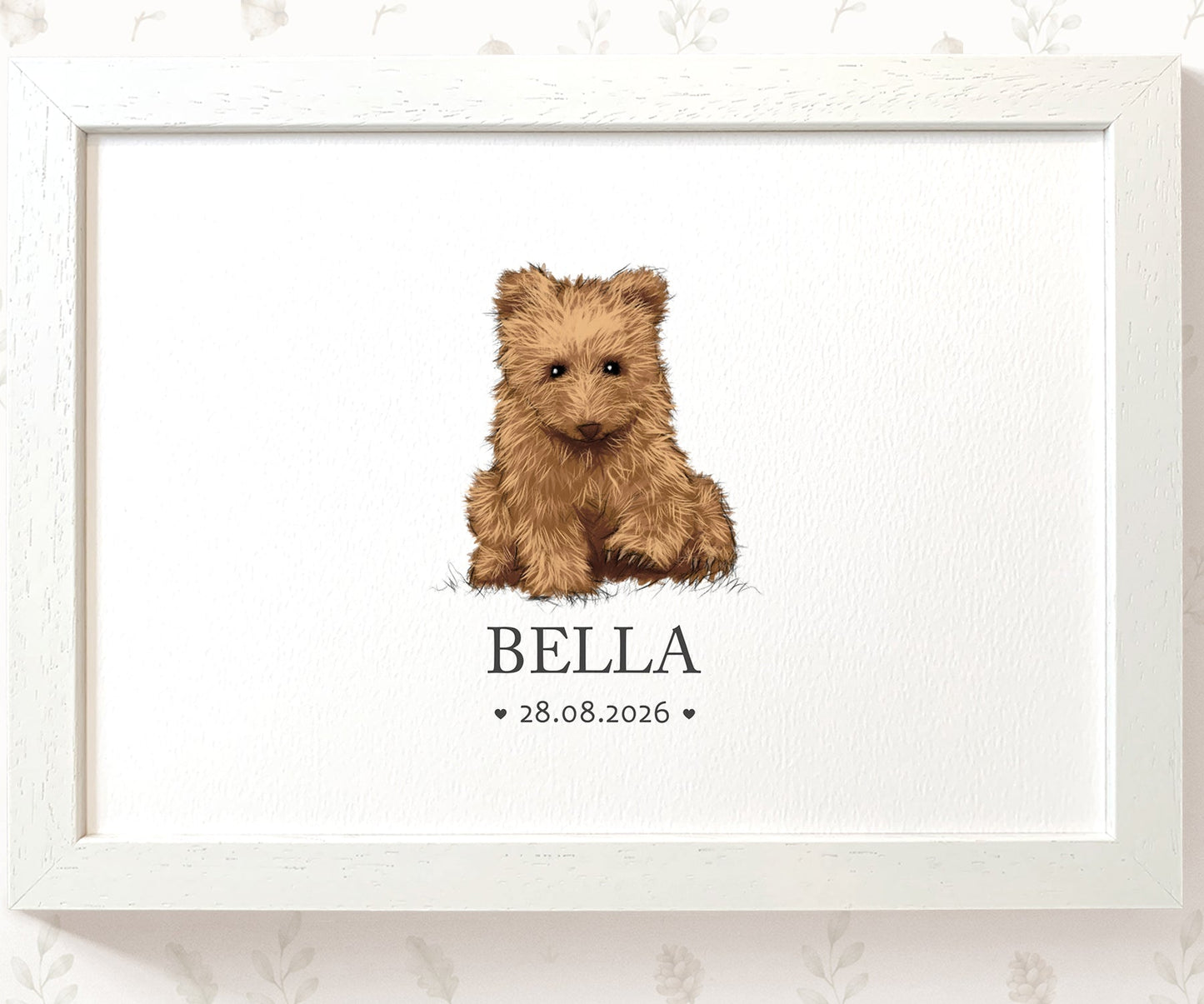 Bear Personalised Baby Name Print