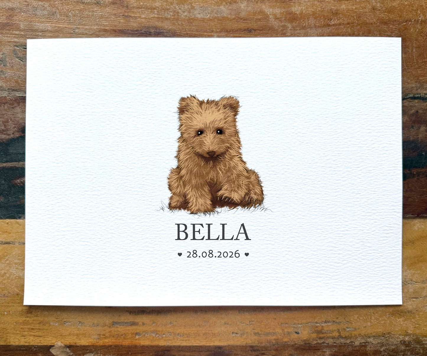 Bear Personalised Baby Name Print