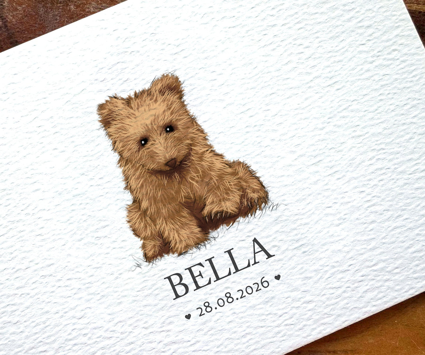 Bear Personalised Baby Name Print
