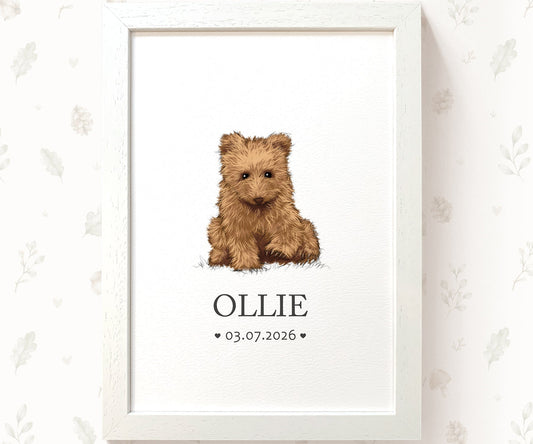 Bear Personalised Baby Name Print