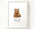Bear Personalised Baby Name Print
