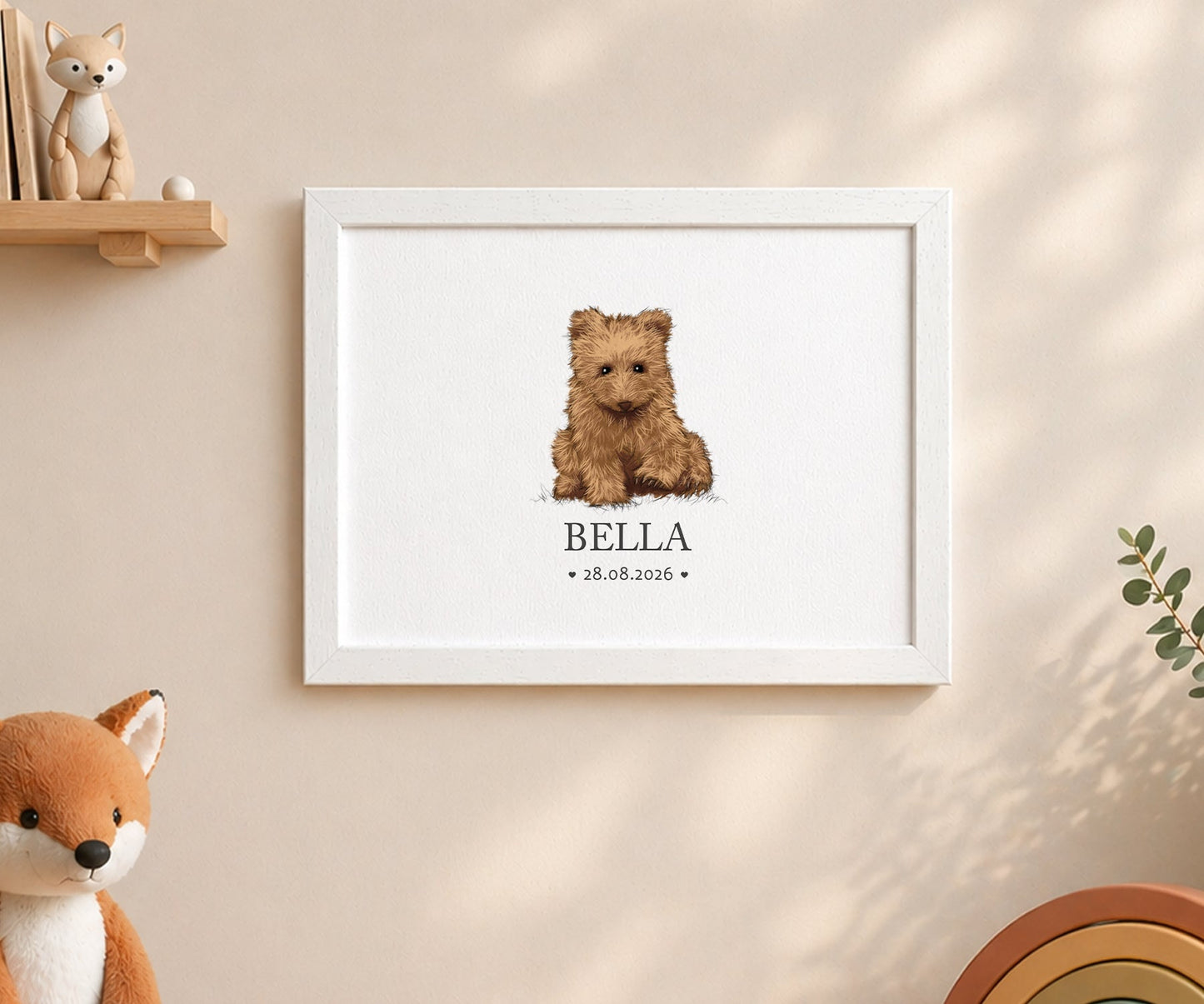Bear Personalised Baby Name Print