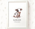 Cow Personalised Baby Name Print