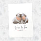 Custom hippo love print on archival paper