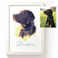 Custom Labrador portrait from photo personalised pet portrait artwork with pet name