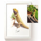 Custom bearded dragon portrait from photo personalised reptile artwork